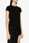 Rick Owens Black Hollywood Cropped Level T-shirt In Black