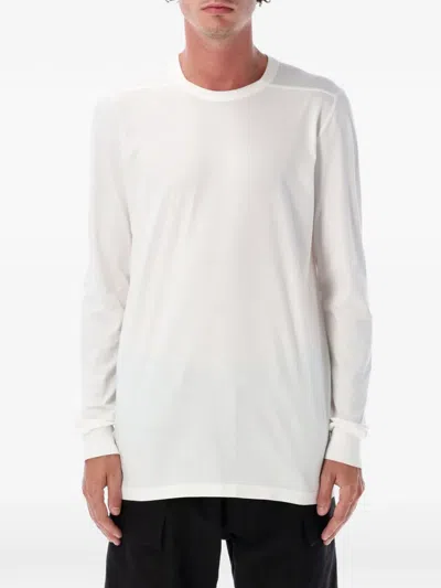 Rick Owens Level Mini T-shirt In Soft Cotton With Signature Seam In White