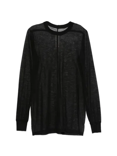 Rick Owens Level Ls T Long Sleeve Polo Shirt In Black