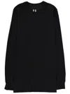 Rick Owens Minimalist Level Seam Cotton T-shirt With Crew Neck In Black