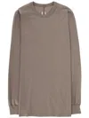 Rick Owens Level Crew Neck Long Sleeve T-shirt In Gray