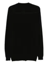 Rick Owens Level Lupetto Crew-neck Sweater In Black