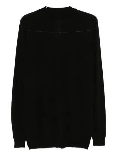 Rick Owens Level Lupetto Crew-neck Sweater In Black