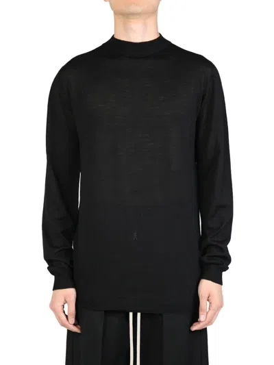 Rick Owens Level Lupetto Fine-knit Jumper In 09 Black