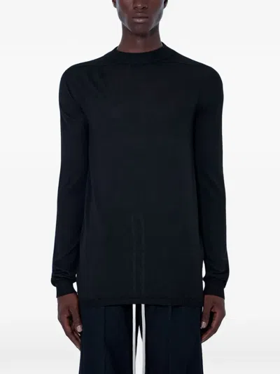 Rick Owens Level Lupetto Long-sleeve Sweater In Black