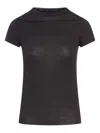 Rick Owens Sheer Fabric Cropped Level T-shirt In Black