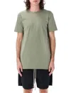 Rick Owens Celadon Cotton T-shirt With Elongated Hem In Celadon