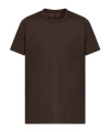 Rick Owens Mens Dark Dust Short Level Crewneck Cotton T-shirt In Brown