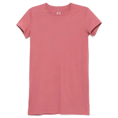 Rick Owens Level Tee Classic Cotton Jersey In Pink