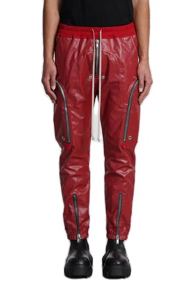 Rick Owens Bauhaus Cargo Trousers In Red