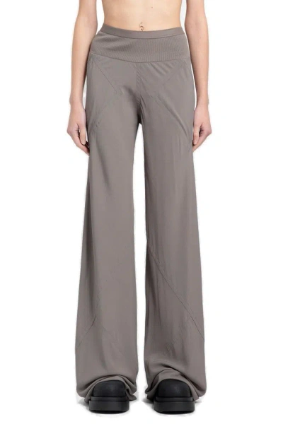 Rick Owens Lido Bias High Waist Palazzo Trousers In Grey