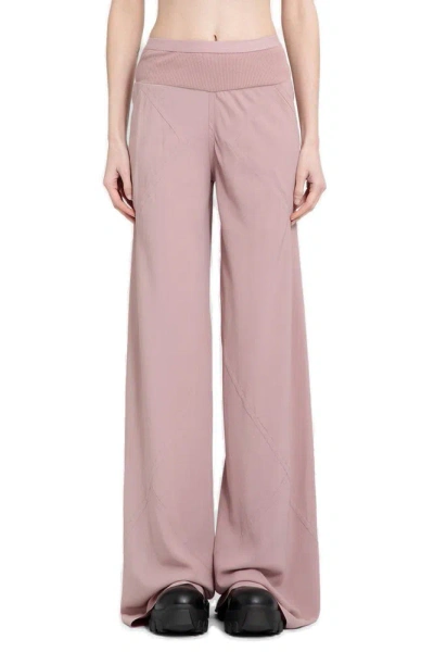 Rick Owens Lido Bias High Waist Palazzo Trousers In Pink