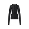 Rick Owens Fitted High Neck Top In Luxurious Cupro-elastane Blend