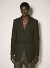 Rick Owens Button Pockets Coat In Green