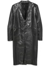 Rick Owens Black Hollywood Lido Leather Coat In Black