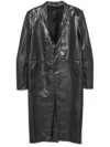 Rick Owens Black Hollywood Lido Leather Coat In Black