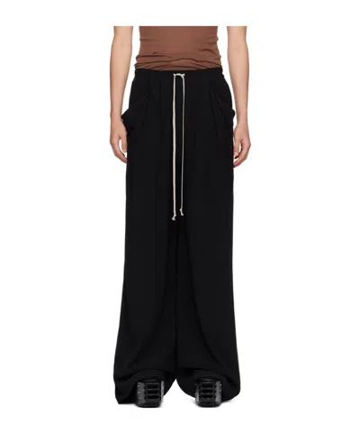 Rick Owens Black Porterville Lido Trousers In 09 Black