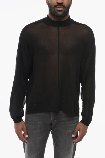 Rick Owens Semi-sheer Sweatshirt In Black