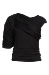 Rick Owens Harness T Draped Top In Black