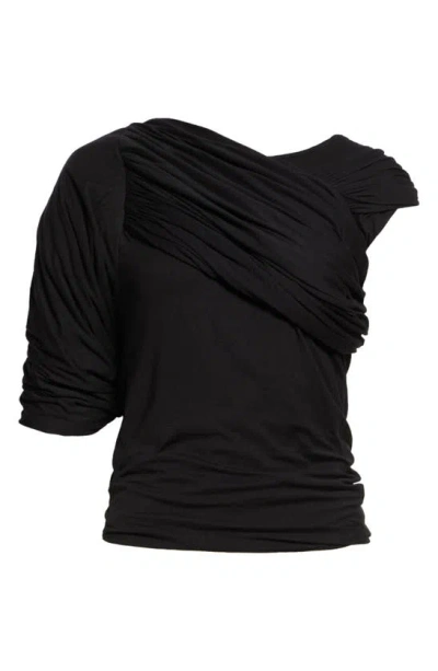 Rick Owens Lido Draped Harness T-shirt In Black