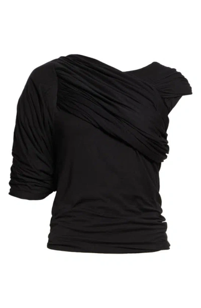 Rick Owens Draped Cotton Sleeveless Top In Black