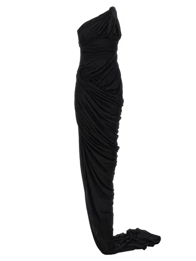 Rick Owens Lido Draped Maxi Dress In Black