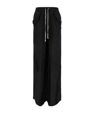 Rick Owens Lido Drawstring Wide-leg Trousers In Black