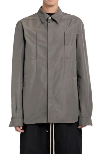 Rick Owens Lido Fogpocket Outershirt In Grey