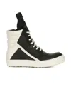 Rick Owens Geobasket Leather High-top Sneakers In White