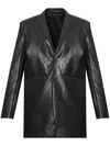 Rick Owens Mens Black Lido Single-breasted Leather Jacket In Black