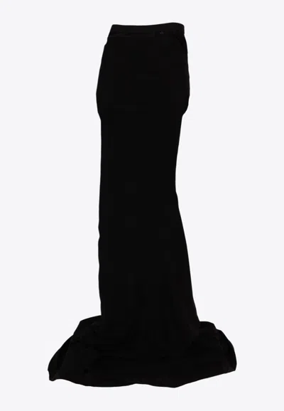 Rick Owens Lido Jersey Maxi Skirt In Black