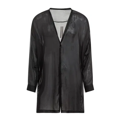 Rick Owens Lido Larry Black Silk Shirt