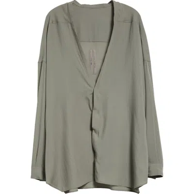 Rick Owens Lido Larry Virgin Wool Shirt In Celadon