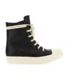 Rick Owens Leather Sneakers In Black