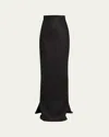 Rick Owens Lido Linen Twill Mermaid Maxi Skirt In Black