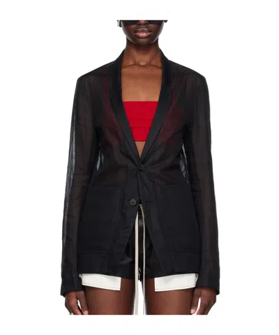Rick Owens Lido Long-sleeved Suit Coat In Black