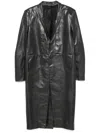 Rick Owens Black Hollywood Lido Leather Coat In Black