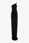 Rick Owens Lido Draped Gown Women In Black