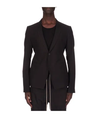 Rick Owens Lido Poplin Blazer In Black