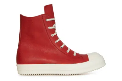 Pre-owned Rick Owens Lido Ramones High Top Red Milk Ss24 In Red/milk
