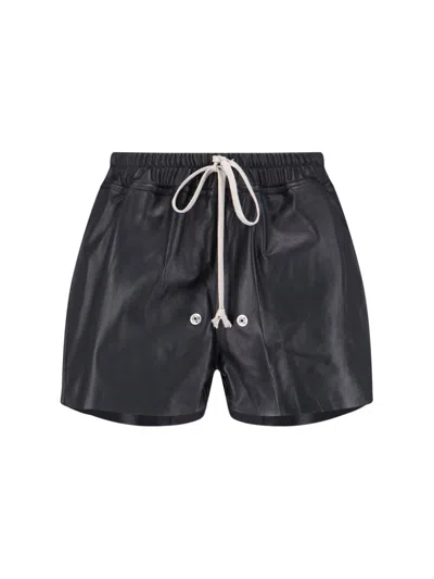 Rick Owens Lido Runway Gabe Boxers In Black Peached Lamb Skin