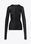 Rick Owens Fitted High Neck Top In Luxurious Cupro-elastane Blend In Black