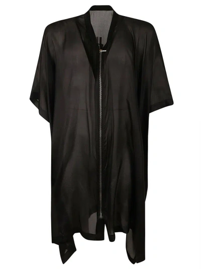 Rick Owens Lido  Sl Poncho Flight Jacket In Black