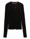 Rick Owens Fitted High Neck Top In Luxurious Cupro-elastane Blend In Black