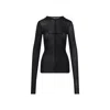 Rick Owens Fitted High Neck Top In Luxurious Cupro-elastane Blend