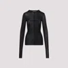 Rick Owens Fitted High Neck Top In Luxurious Cupro-elastane Blend