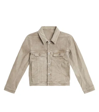 Rick Owens Kids' Lido Trucker Cotton-blend Jacket In Grey