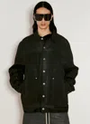 Rick Owens Lido Worker Denim Jacket In Grey