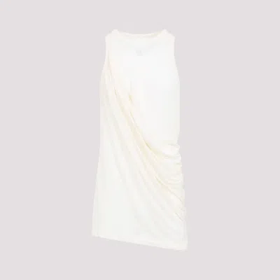 RICK OWENS LIGHT BEIGE ANTHEM TANK TOP