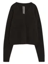 Rick Owens Alpaca Knit Oversized V-neck Sweater In Multi